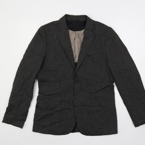 JUNK de LUXE Mens Grey Viscose Jacket Suit Jacket Size 38 Regular