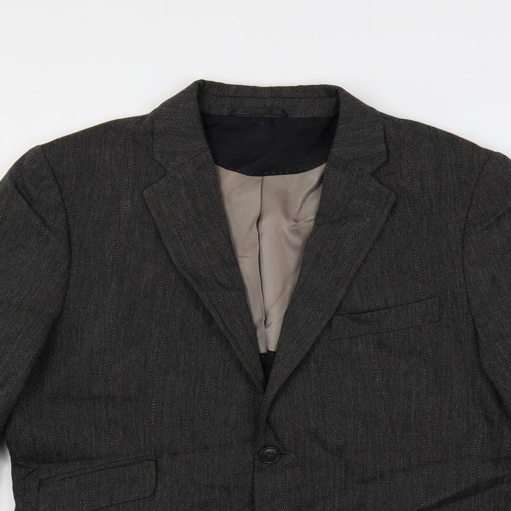 JUNK de LUXE Mens Grey Viscose Jacket Suit Jacket Size 38 Regular