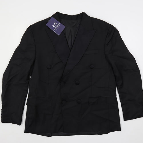 Imperial Stitch Mens Black Polyester Tuxedo Suit Jacket Size 44 Regular