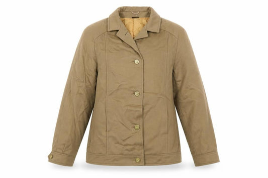 Front view of Lampert women’s beige jacket, size UK 10, button