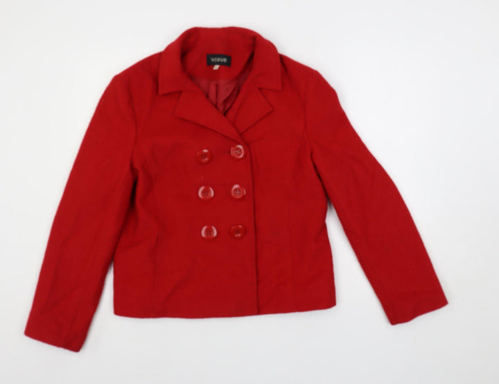 Vogue Womens Red Jacket Size 16 Button