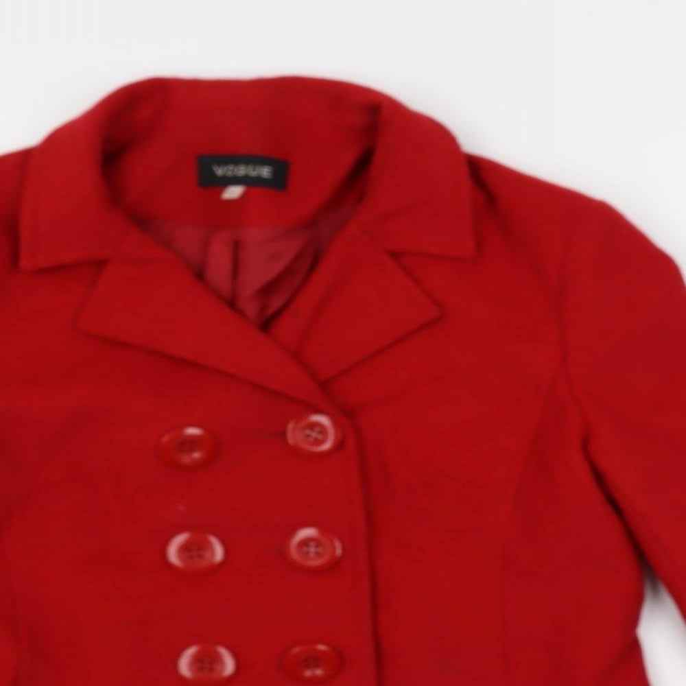 Vogue Womens Red Jacket Size 16 Button