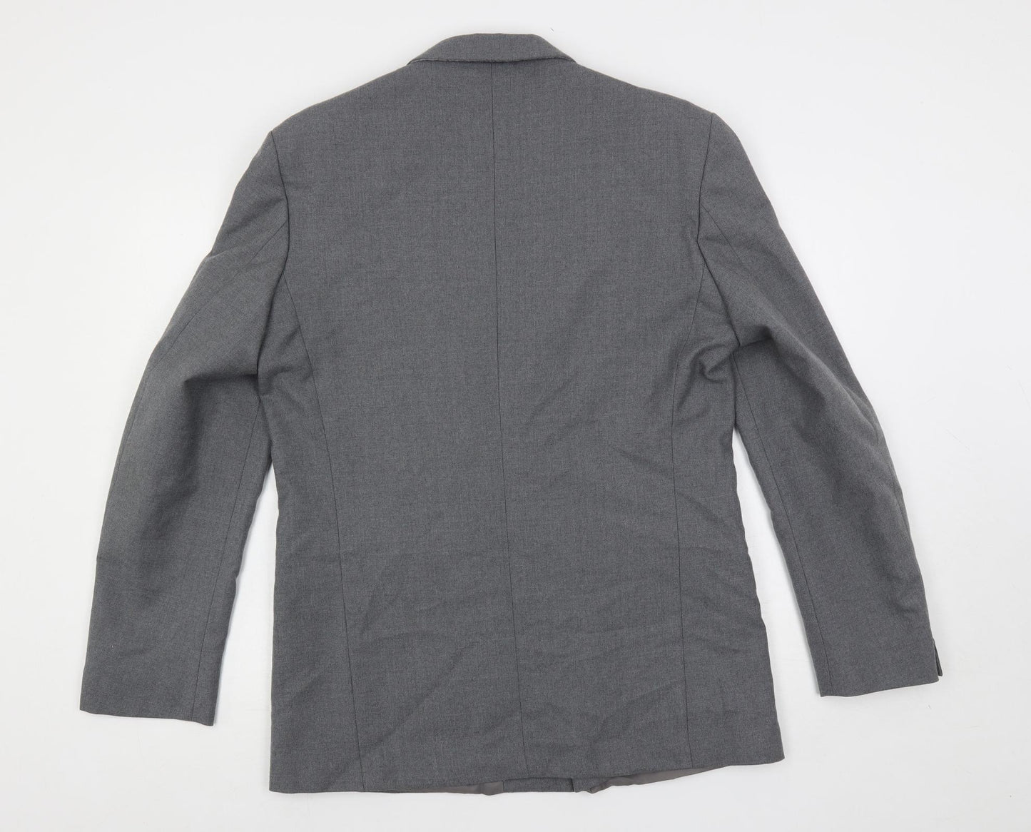 Upper Deck Mens Grey Wool Jacket Blazer Size 40 Regular