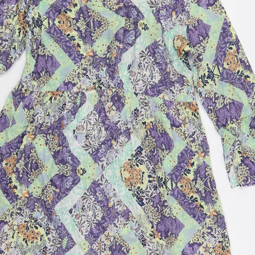 Indigo Womens Multicoloured Floral Modal A-Line Size 8 V-Neck Pullover