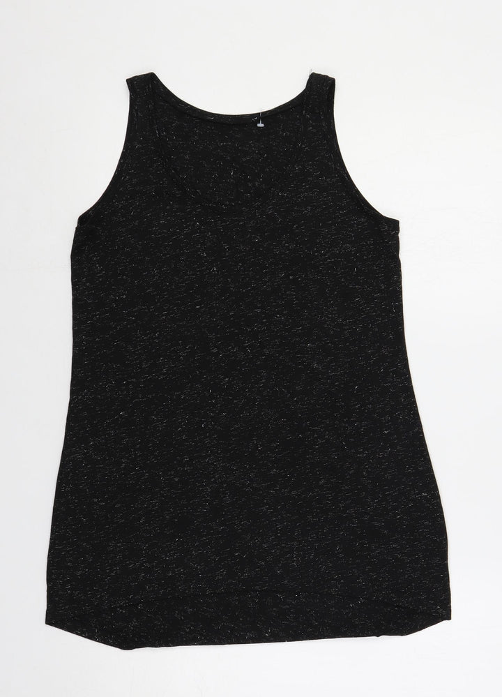 Dorothy Perkins Womens Black Polyester Basic Tank Size 10 Scoop Neck