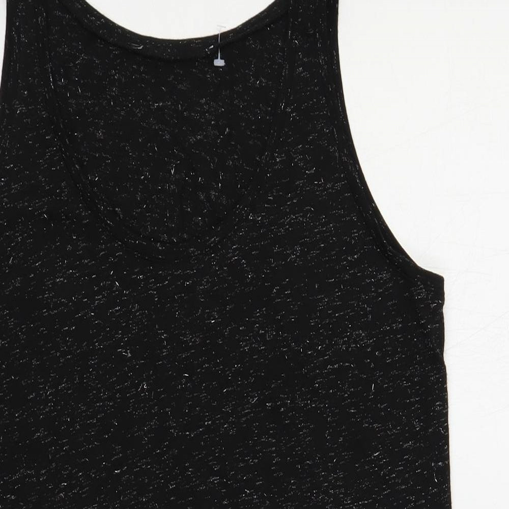 Dorothy Perkins Womens Black Polyester Basic Tank Size 10 Scoop Neck