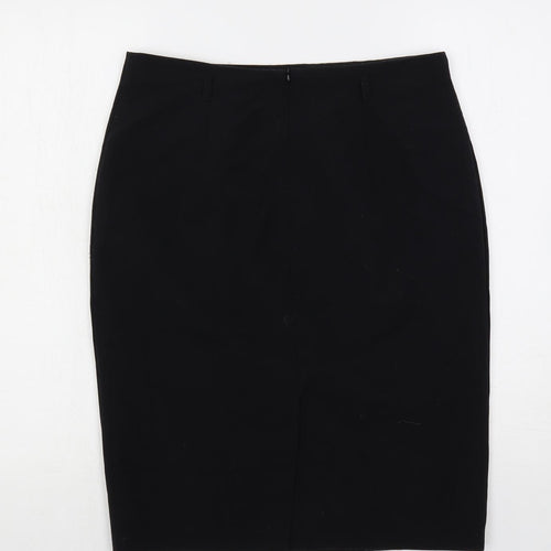 Marks and Spencer Womens Black Polyester Straight & Pencil Skirt Size 12 Zip