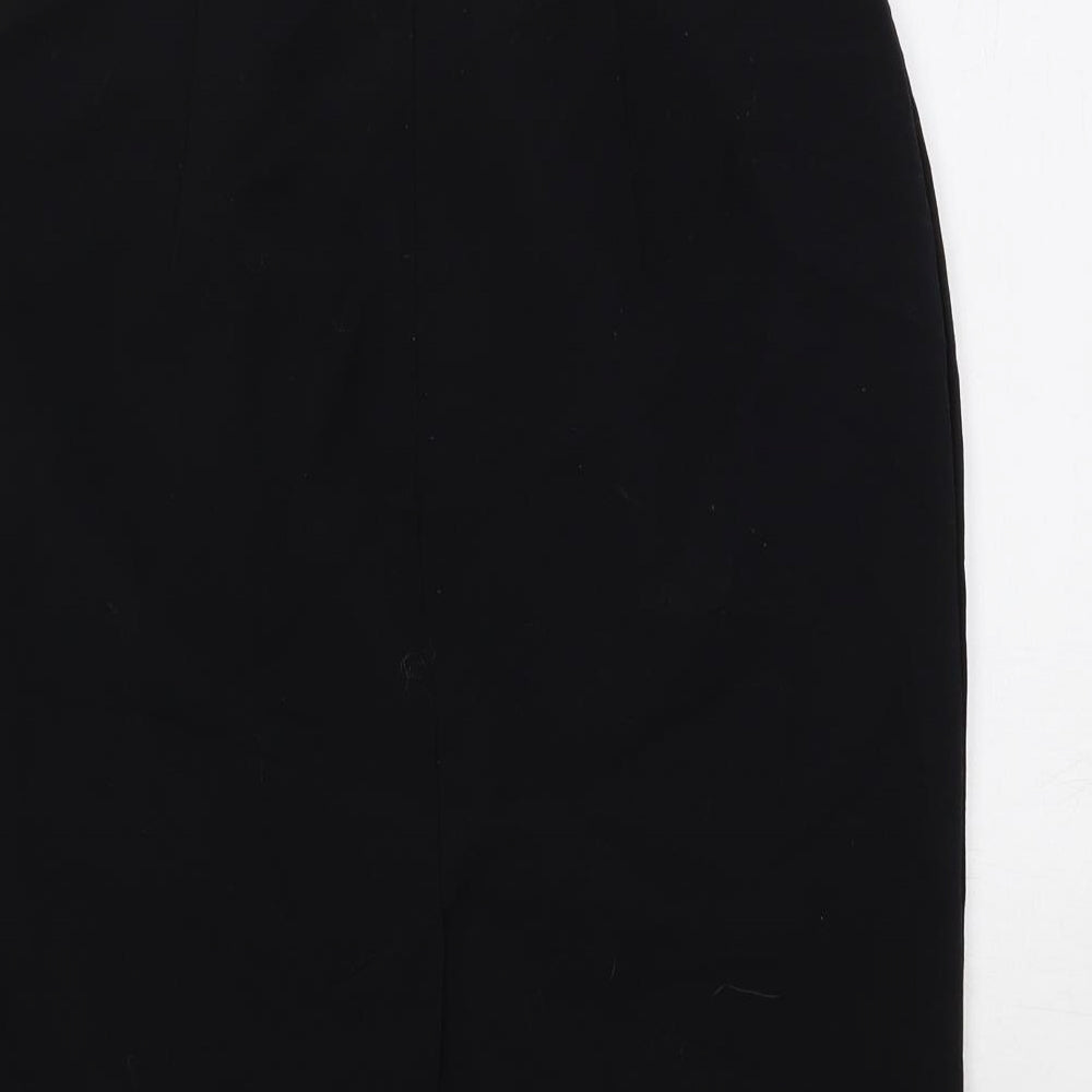 Marks and Spencer Womens Black Polyester Straight & Pencil Skirt Size 12 Zip
