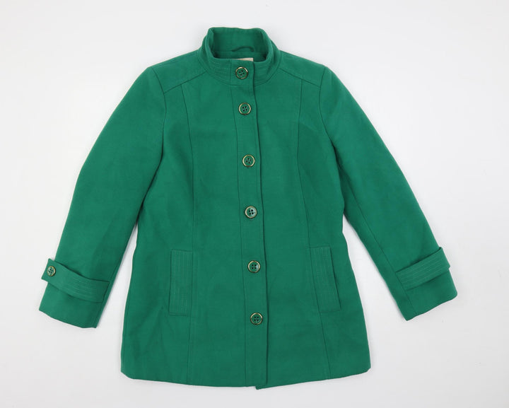 Classic Womens Green Pea Coat Coat Size 12 Button
