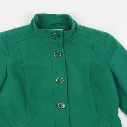 Classic Womens Green Pea Coat Coat Size 12 Button