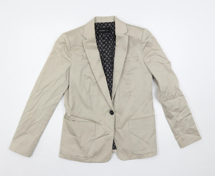 Mango Womens Beige Jacket Blazer Size 8 Button