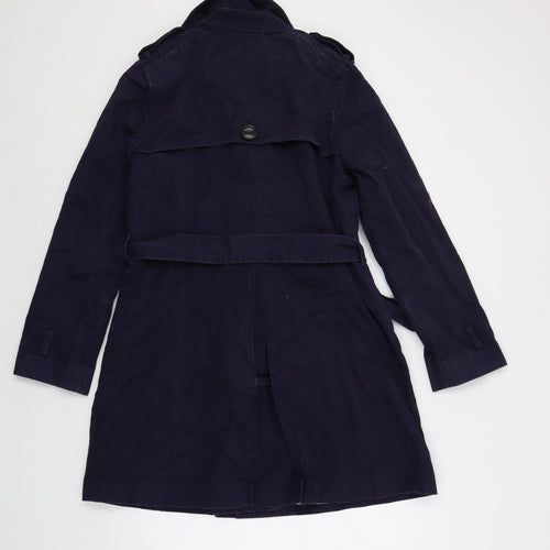 Gap Womens Blue Trench Coat Coat Size M Button