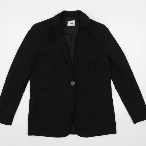 Pimkie Womens Black Jacket Blazer Size 10 Button