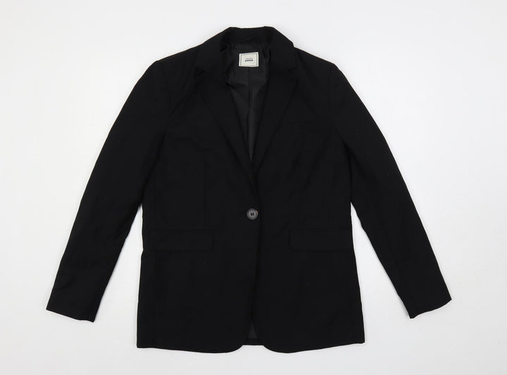 Pimkie Womens Black Jacket Blazer Size 10 Button