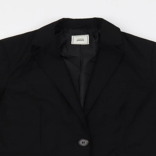 Pimkie Womens Black Jacket Blazer Size 10 Button