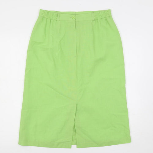 C&A Womens Green Polyester A-Line Skirt Size 16 Buckle