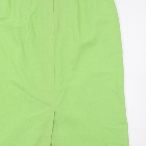 C&A Womens Green Polyester A-Line Skirt Size 16 Buckle