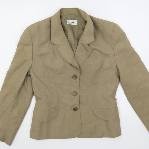 Planet Womens Beige Jacket Blazer Size 10 Button