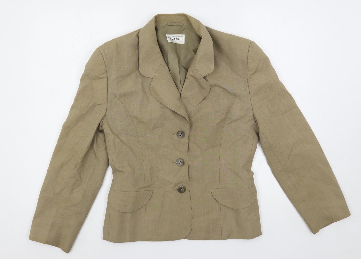 Planet Womens Beige Jacket Blazer Size 10 Button