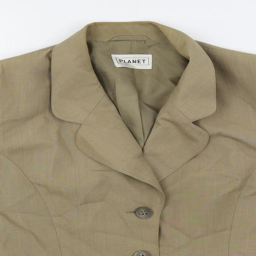 Planet Womens Beige Jacket Blazer Size 10 Button