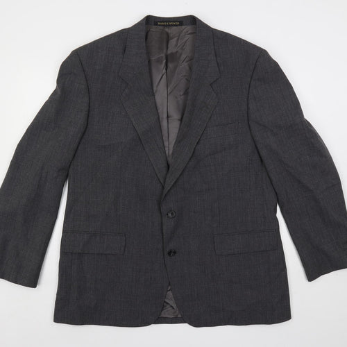 Marks and Spencer Mens Grey Wool Jacket Suit Jacket Size 44 Regular