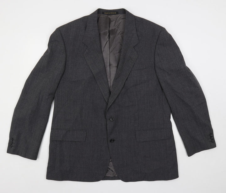 Marks and Spencer Mens Grey Wool Jacket Suit Jacket Size 44 Regular