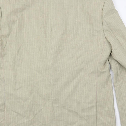 Gio gio Mens Beige Striped Polyester Jacket Suit Jacket Size 40 Regular