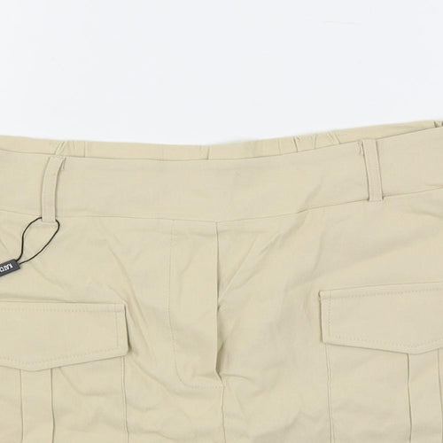 Katch Me Womens Beige Cotton Skort Skirt Size 14 - Elastic Waist