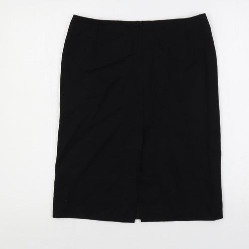 Great Plains Womens Black Wool Straight & Pencil Skirt Size 10 Zip - Lined