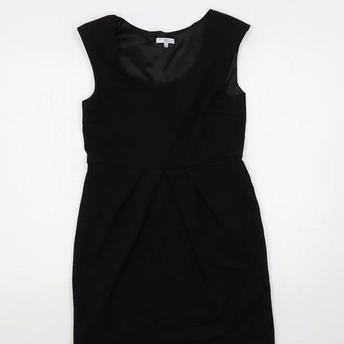 New Look Womens Black Polyester Shift Size 12 Boat Neck Pullover