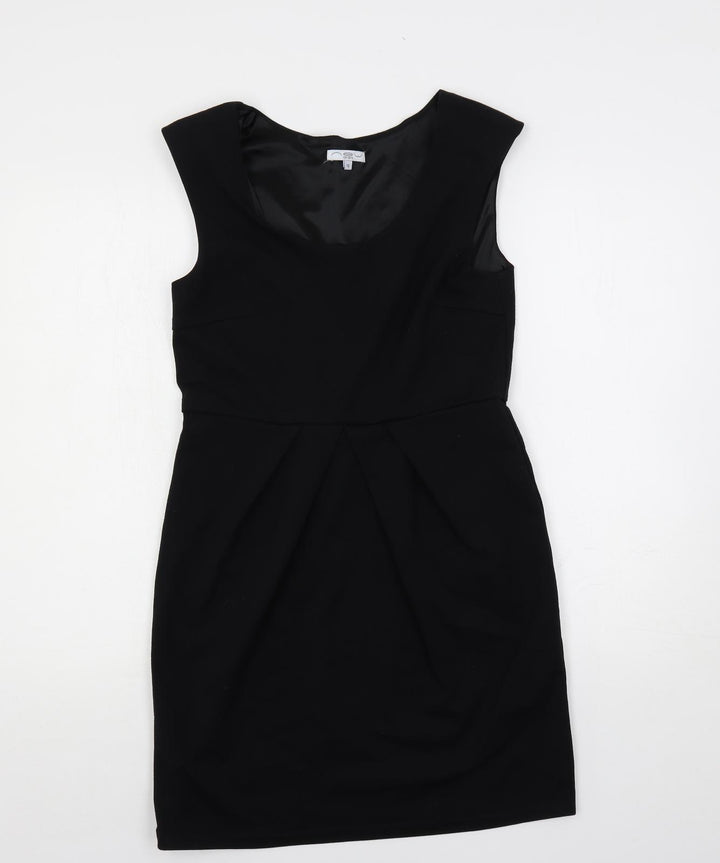 New Look Womens Black Polyester Shift Size 12 Boat Neck Pullover
