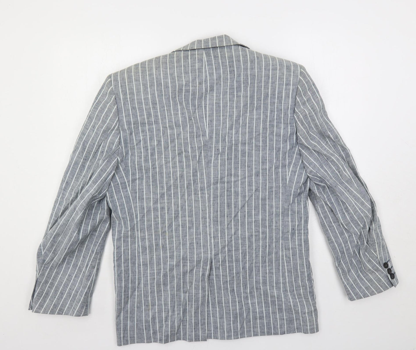 Saint Hilare Mens Blue Striped Linen Jacket Blazer Size 38 Regular