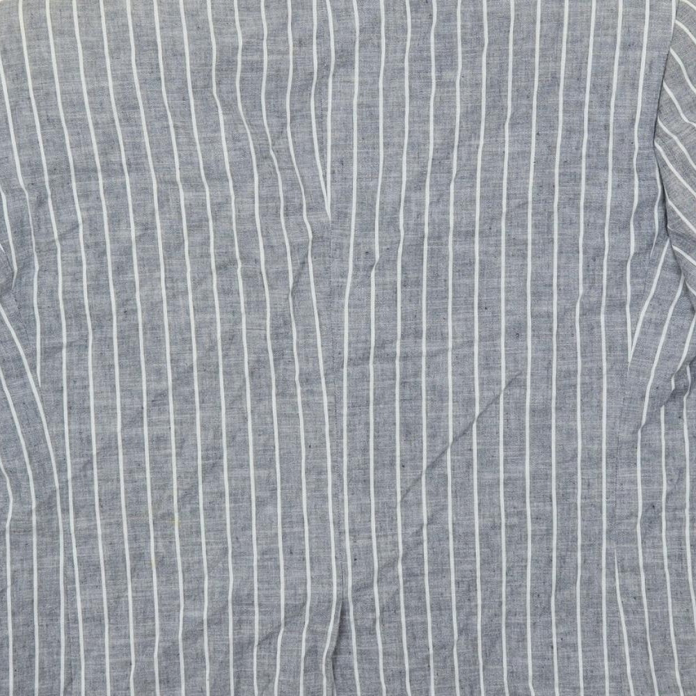Saint Hilare Mens Blue Striped Linen Jacket Blazer Size 38 Regular