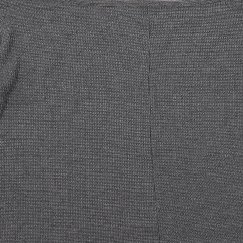 Yoins Womens Grey Polyester Basic T-Shirt Size XL Boat Neck