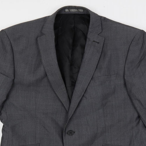 Racing Green Mens Grey Polyester Jacket Suit Jacket Size 40 Regular