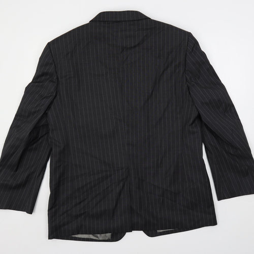 Marks and Spencer Mens Green Striped Wool Jacket Suit Jacket Size 44 Regular