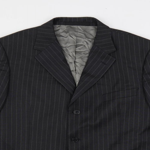 Marks and Spencer Mens Green Striped Wool Jacket Suit Jacket Size 44 Regular