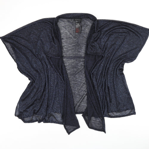 Debut Womens Black Acrylic Kimono Blouse One Size V-Neck - Glitter detail