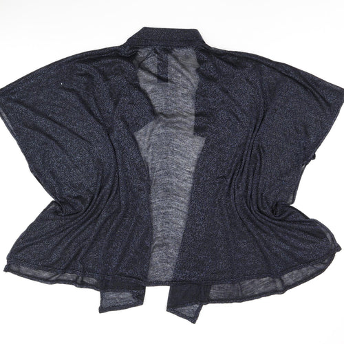 Debut Womens Black Acrylic Kimono Blouse One Size V-Neck - Glitter detail