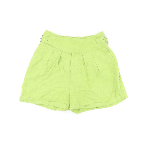 Urban Outfitters Womens Green Polyester Basic Shorts Size S L3 in Regular Buckle