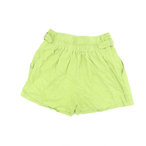 Urban Outfitters Womens Green Polyester Basic Shorts Size S L3 in Regular Buckle