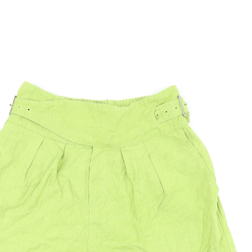 Urban Outfitters Womens Green Polyester Basic Shorts Size S L3 in Regular Buckle