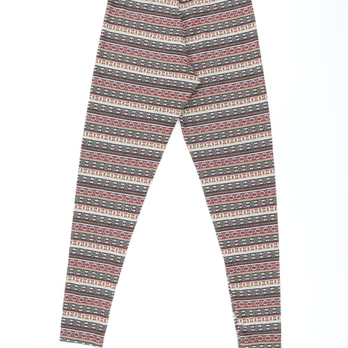 ESMARA Womens Multicoloured Geometric Polyester Pedal Pusher Leggings Size 10 L29 in