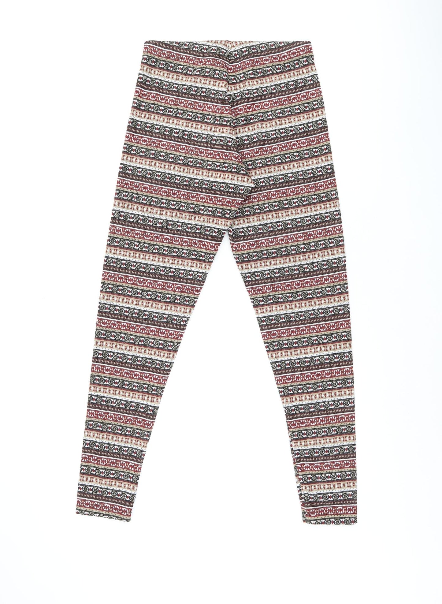 ESMARA Womens Multicoloured Geometric Polyester Pedal Pusher Leggings Size 10 L29 in
