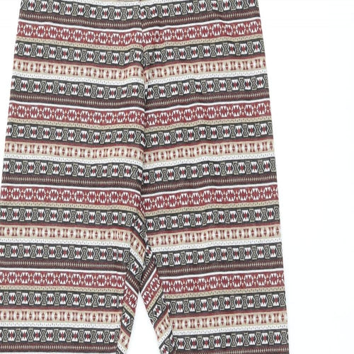 ESMARA Womens Multicoloured Geometric Polyester Pedal Pusher Leggings Size 10 L29 in