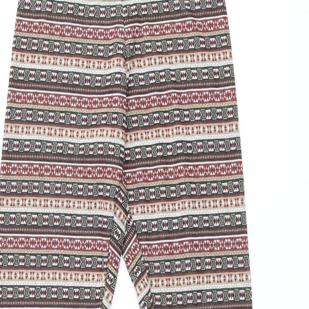 ESMARA Womens Multicoloured Geometric Polyester Pedal Pusher Leggings Size 10 L29 in