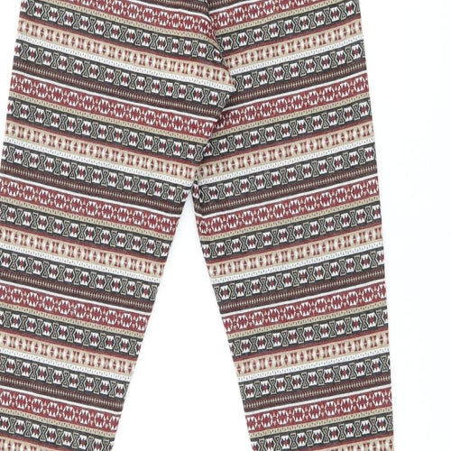 ESMARA Womens Multicoloured Geometric Polyester Pedal Pusher Leggings Size 10 L29 in