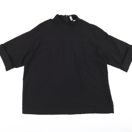 ASOS Womens Black Polyester Basic Blouse Size 12 Round Neck