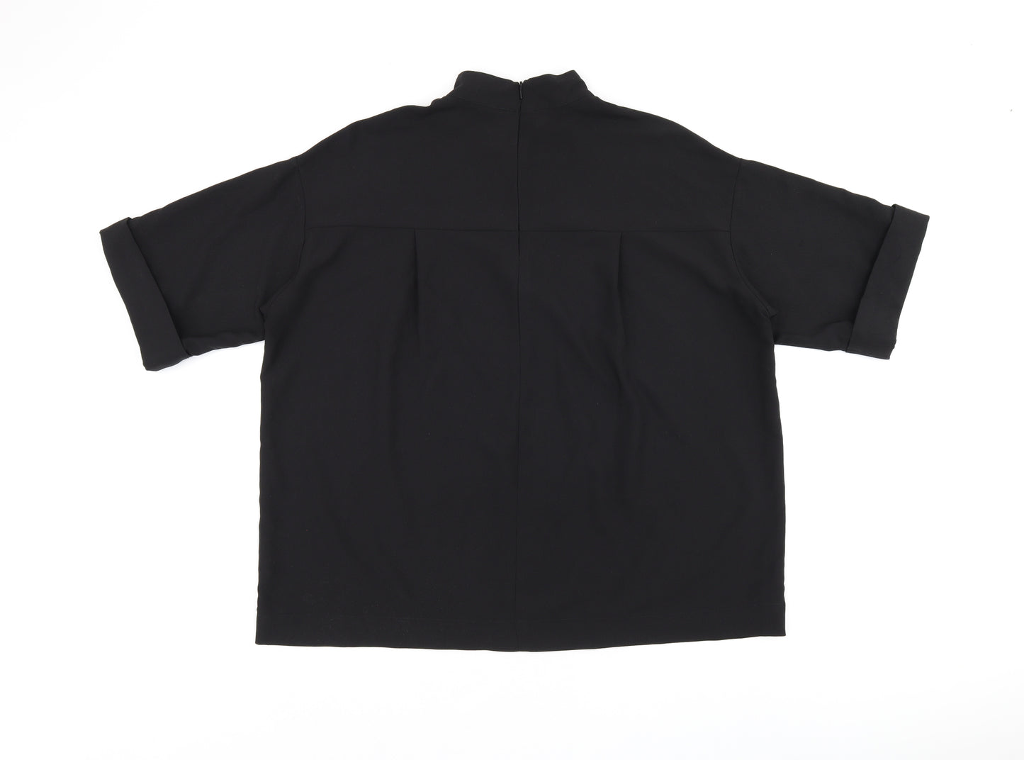 ASOS Womens Black Polyester Basic Blouse Size 12 Round Neck