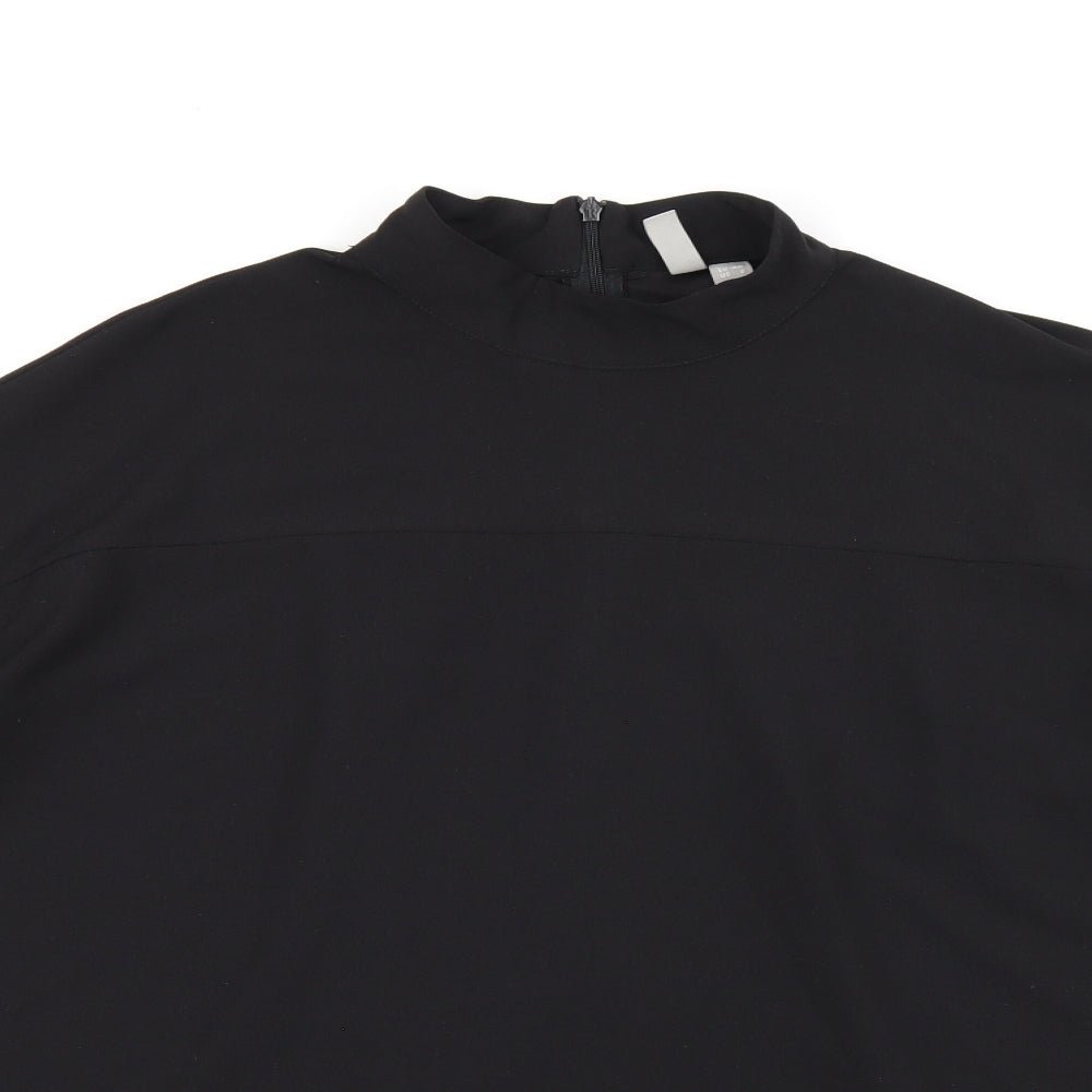 ASOS Womens Black Polyester Basic Blouse Size 12 Round Neck